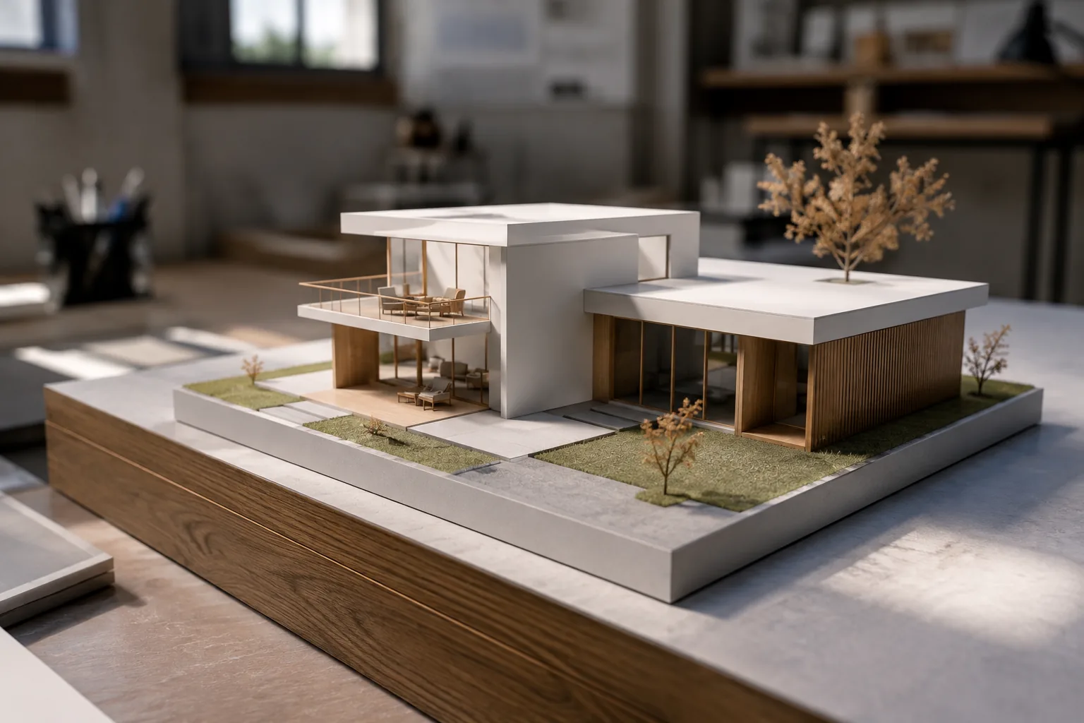 Maquette d’architecture contemporaine en volume