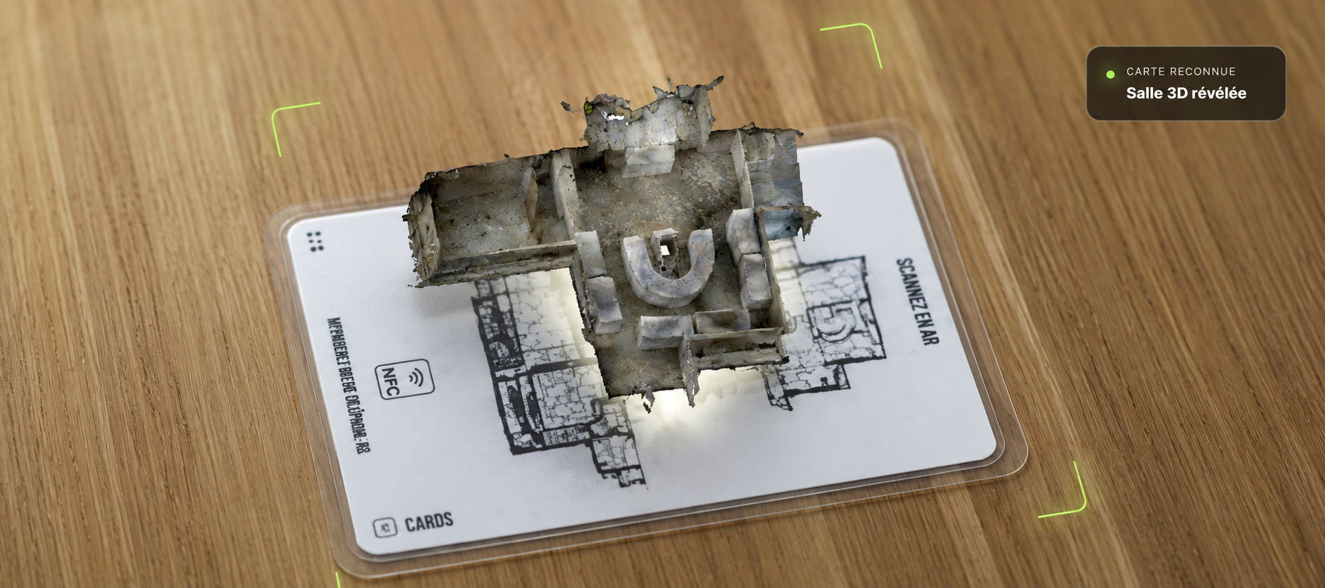Carte Catacombes.xyz révélant une reconstruction 3D d’une salle en réalité augmentée